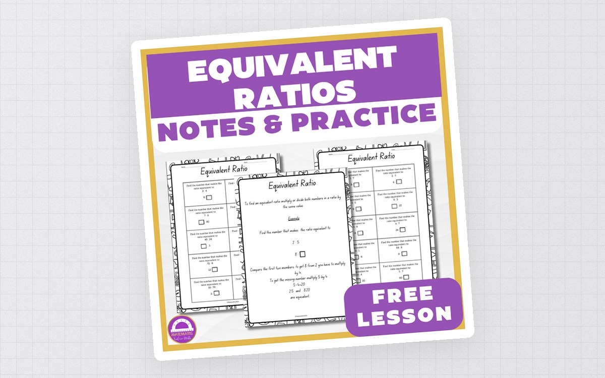 FREE Equivalent Ratios Guided Notes & Practice preview: Guided notes defining equivalent ratios