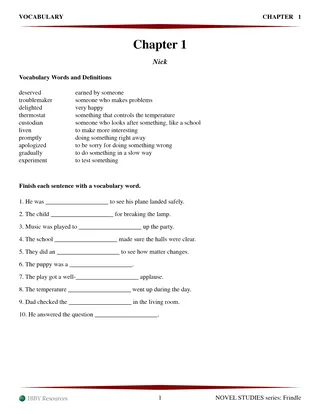 FREE: Frindle Novel Study Guide – Chapter 1 – sample page 2