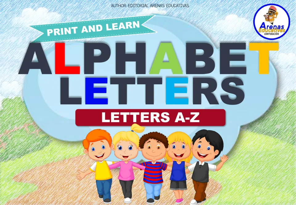 Alphabet game cover labeled 'Print and Learn,' 'Alphabet Letters,' and 'Letters A-Z' for the letter set.