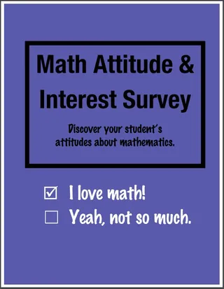 FREE Math Attitude and Interest Survey for Elementary Students (Grades 2-5) – cover