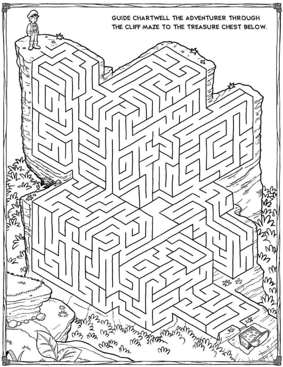 Cliff maze: students guide Chartwell the adventurer down the rocky cliff paths to the treasure chest below