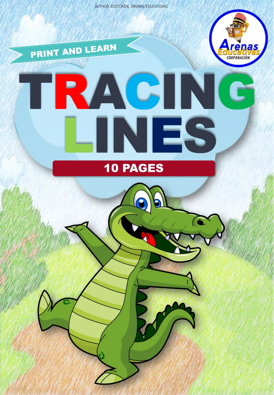 Cover of the tracing practice resource, labeled 'Tracing Lines,' 'Print and Learn,' and '10 Pages'