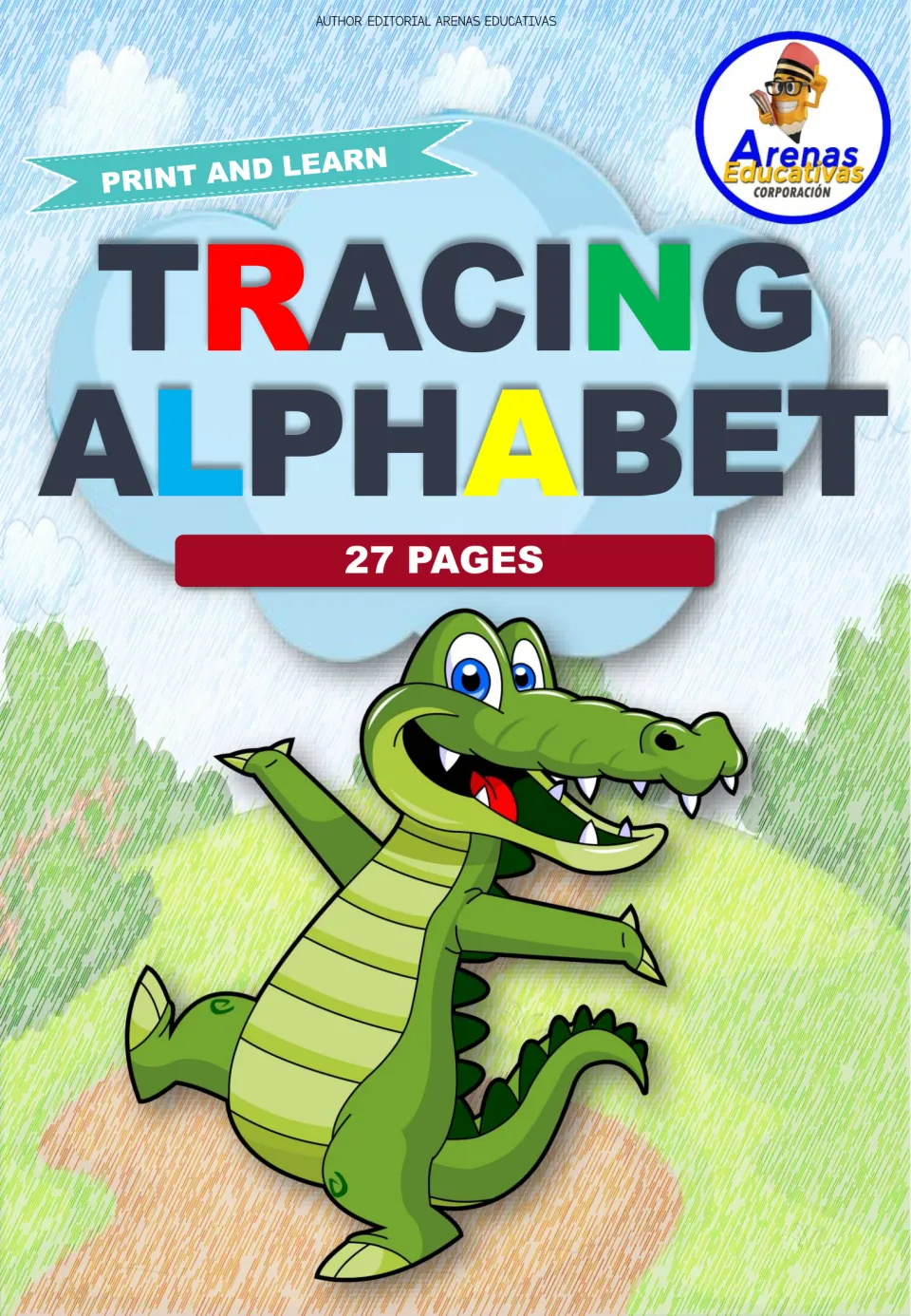 Alphabet tracing resource cover labeled 'Tracing Alphabet,' 'Print and Learn,' and '27 Pages'