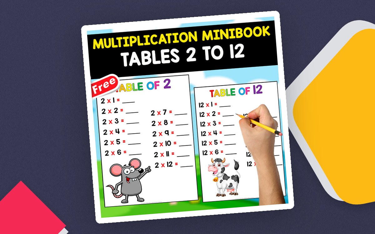 FREE MULTIPLICATION MINIBOOK | 2 TO 12 | ANIMAL THEMED preview