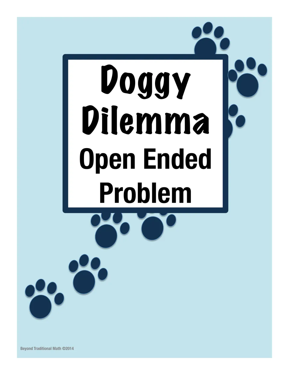 Cover of Doggy Dilemma, an open-ended math problem about choosing a dog and planning a backyard dog pen