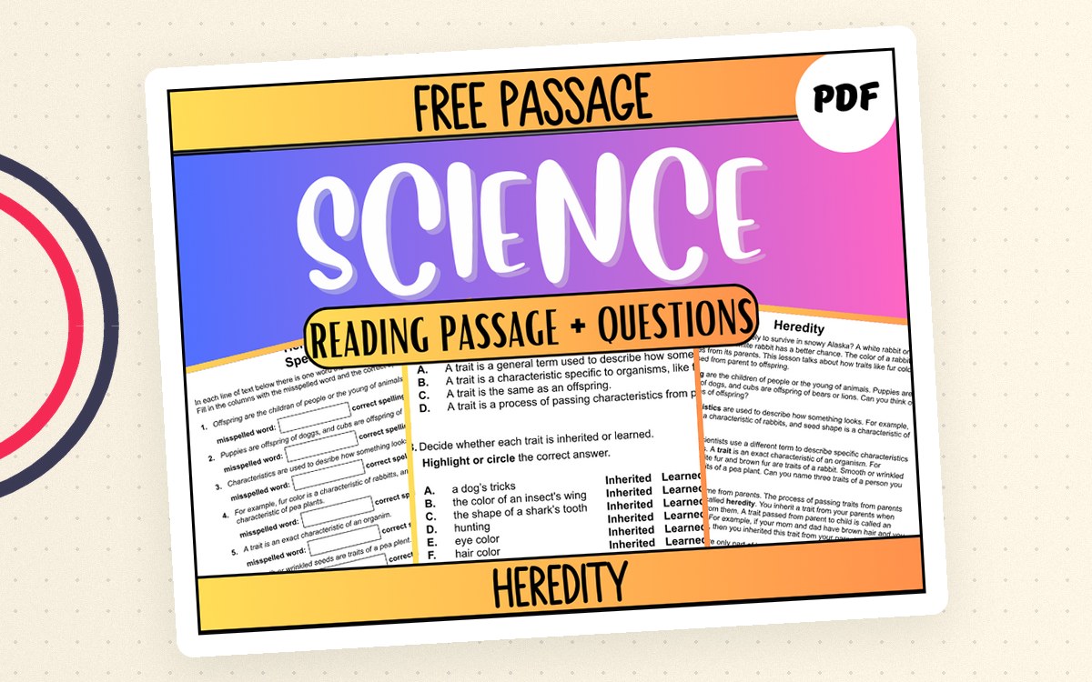 Free Reading Passage: Heredity PDF preview