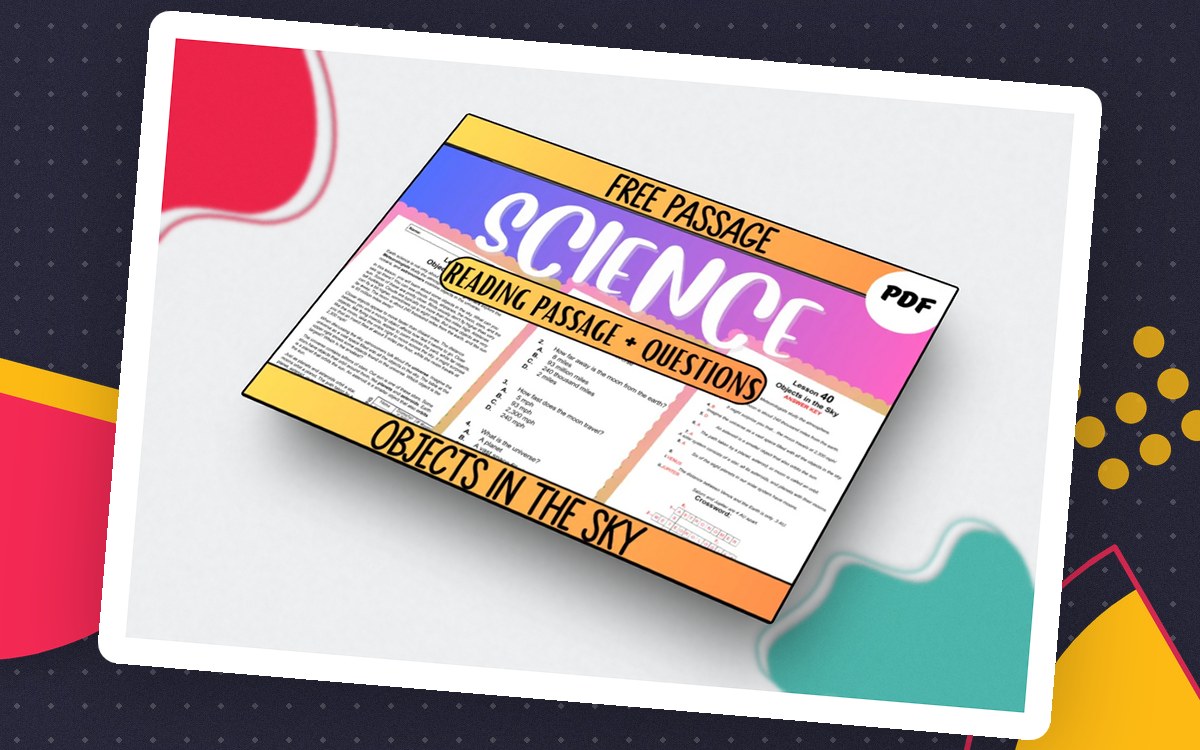 Free Science Reading Comprehension Passage: Objects in the Sky PDF preview