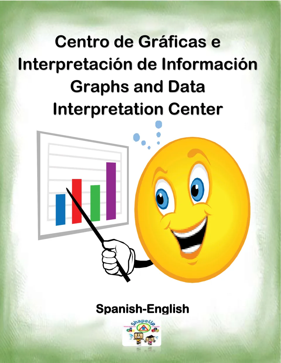 Cover of Centro de Gráficas e Interpretación de Información, a Spanish-English graphs and data center, with a bar chart