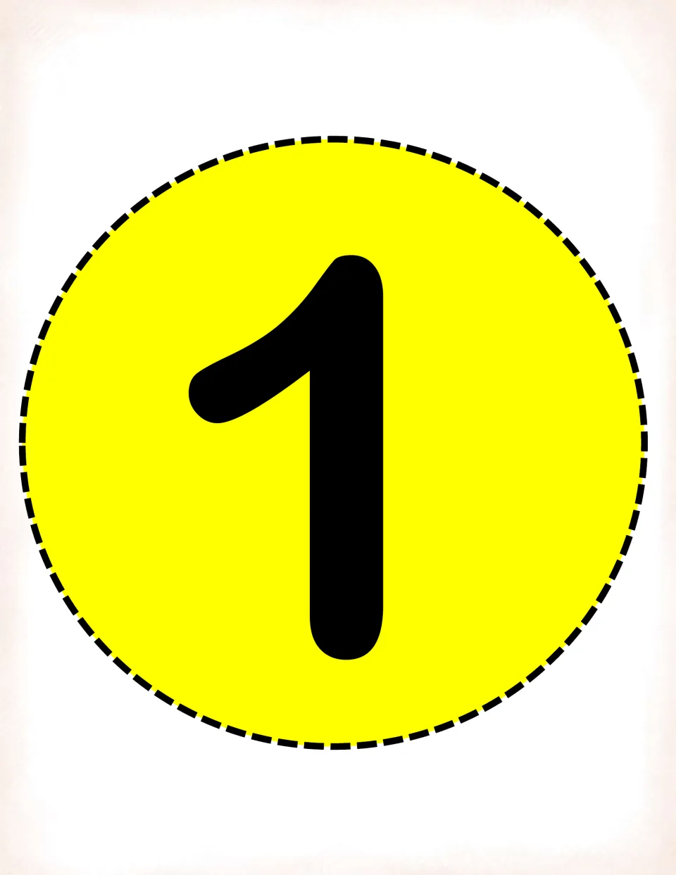 Number card 1 on a yellow circle for the ones place; teams pick digit cards to build the number the teacher calls