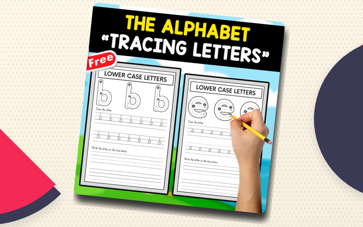 FREE TRACING BOOK | THE ABECEDARY FOR KIDS preview: Lowercase single-letter tracing pages