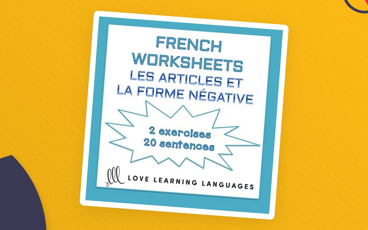 French Articles with Negation Worksheets preview