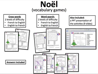 French: Christmas- Word search and Crosswords- Games – cover