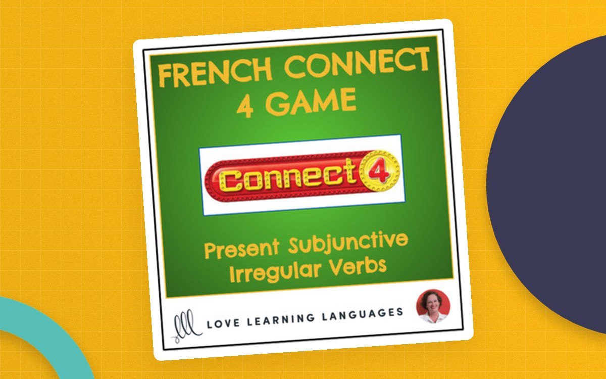 French Connect 4 – Present Subjunctive Irregular Verbs preview: How-to-play instruction sheet