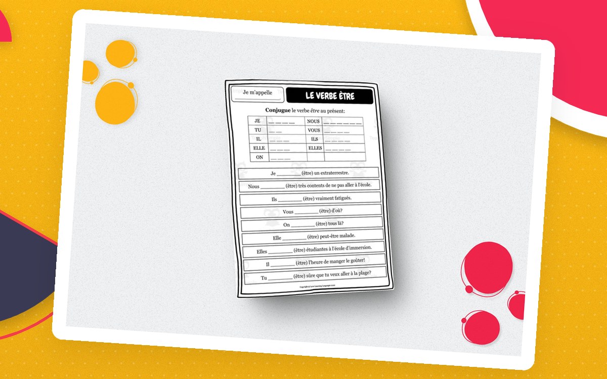French: ETRE Verb Worksheet Set preview
