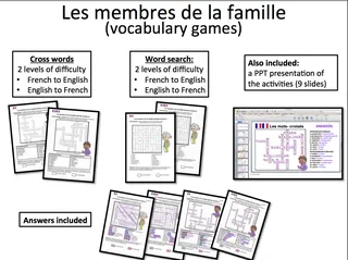 French: Family- word search and Crosswords- Games – cover
