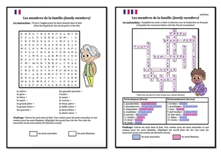 French: Family- word search and Crosswords- Games – preview