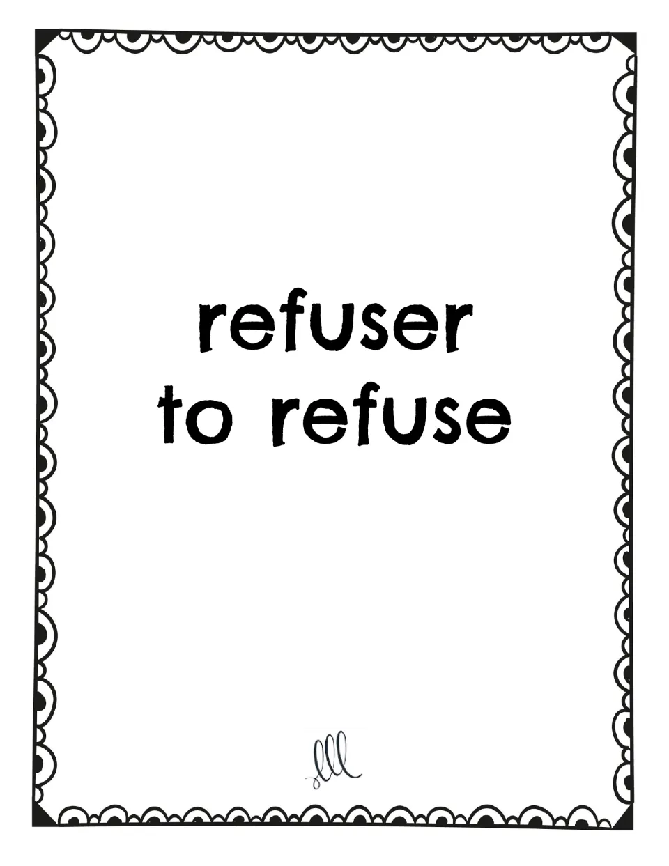 French -ER verb game card featuring refuser (to refuse), with the French infinitive and its English meaning
