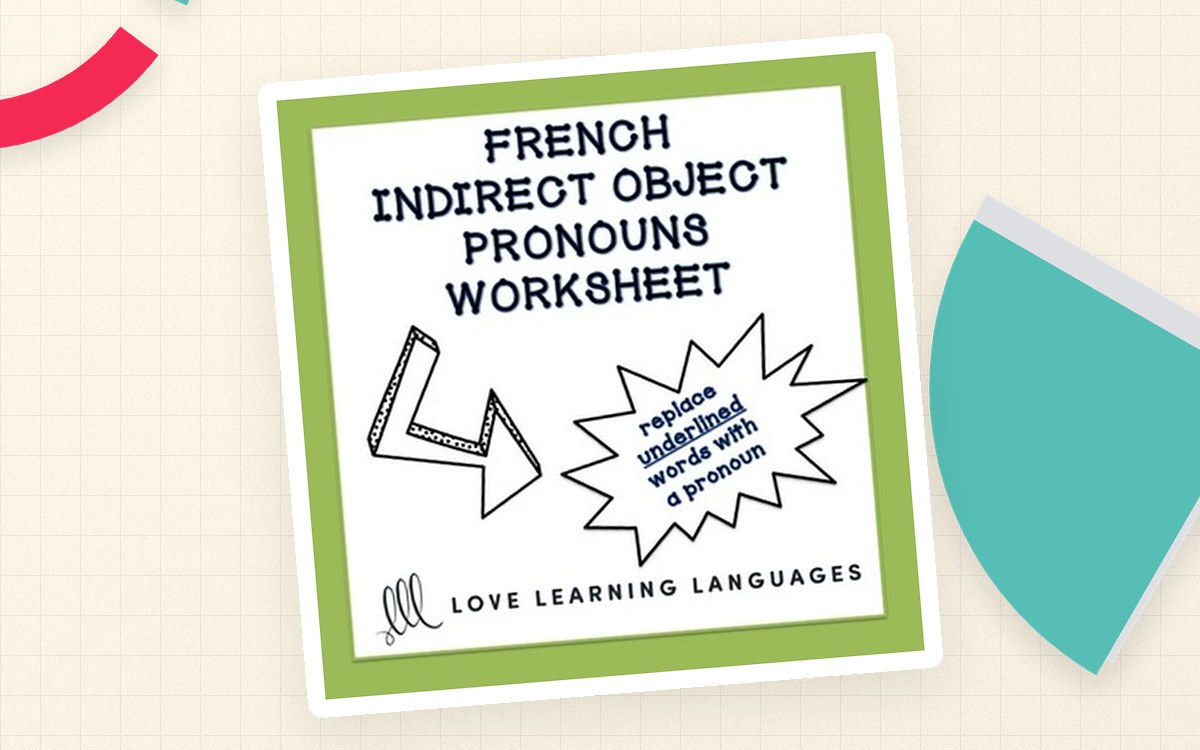 French Indirect Object Pronouns – 20-Sentence Sheet cover.