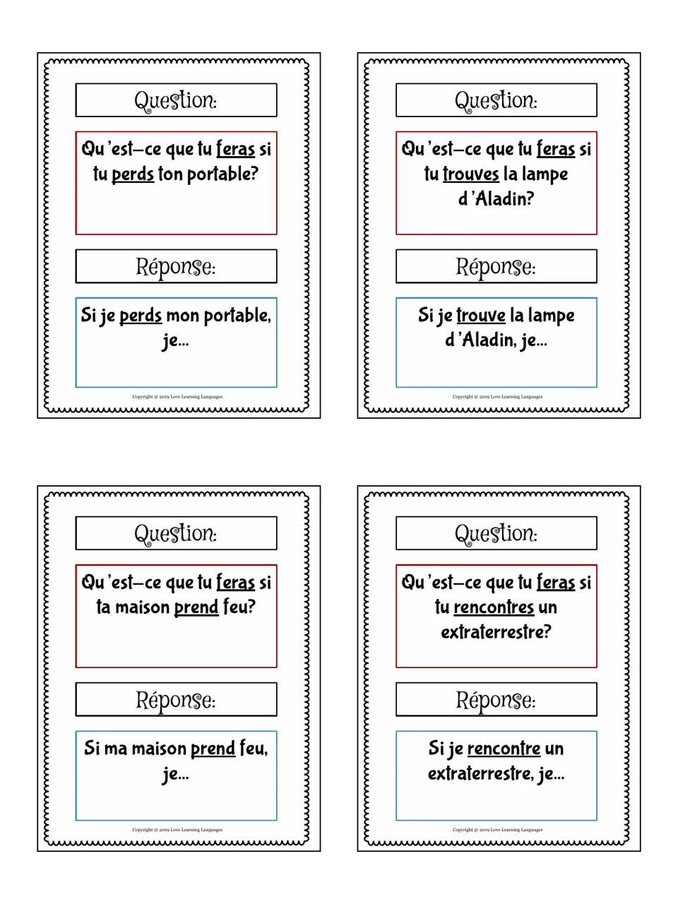 First conditional prompts: students respond to losing a phone, finding Aladdin's lamp, a house fire, meeting an alien