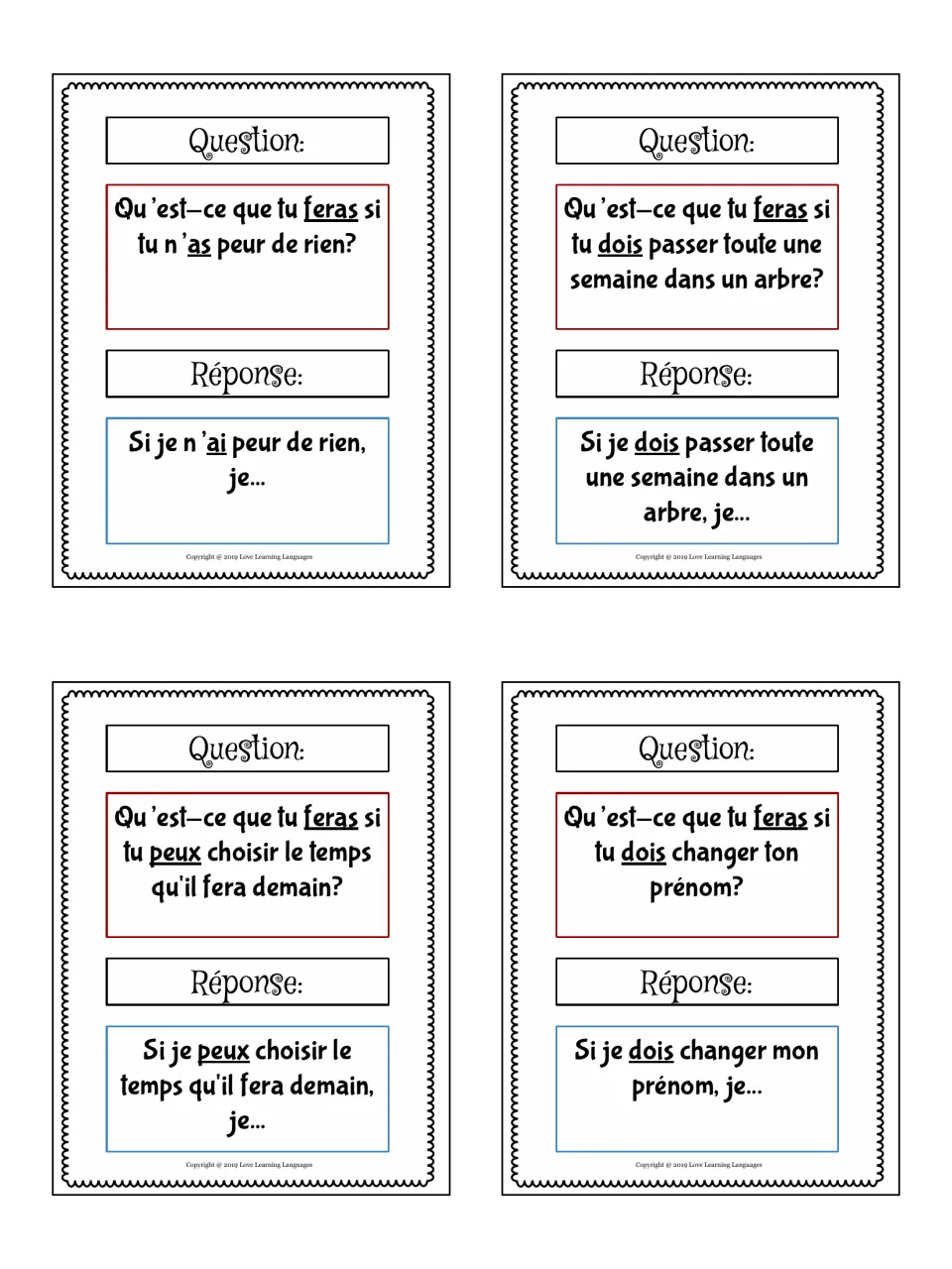 Conditional practice: students answer if fearless, spending a week in a tree, choosing tomorrow's weather, changing a name