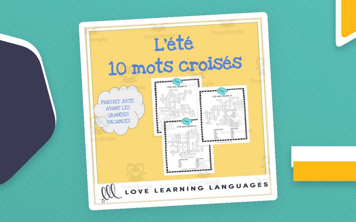 French: Summer Themed Crossword Puzzles preview
