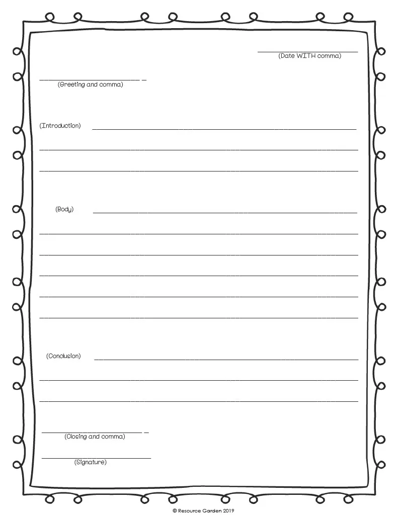 Friendly Letter Writing Template – Print and Practice – cover