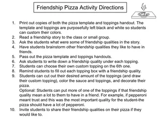 Friendship Pizza Activity – sample page 4