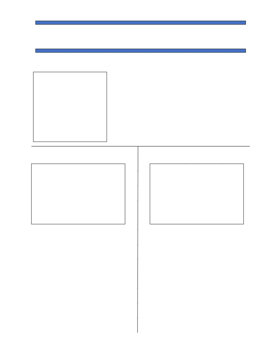 Blank version of the blue-banner newspaper template with spaces for three pictures, ready for students to fill in