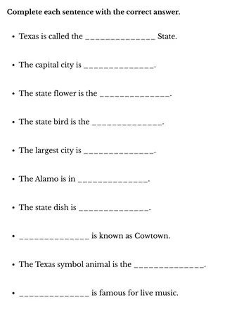 funny texas trivia questions and answers printable – sample page 2