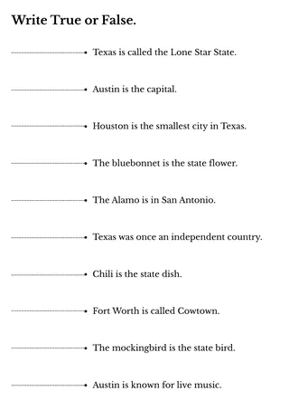 funny texas trivia questions and answers printable – sample page 4