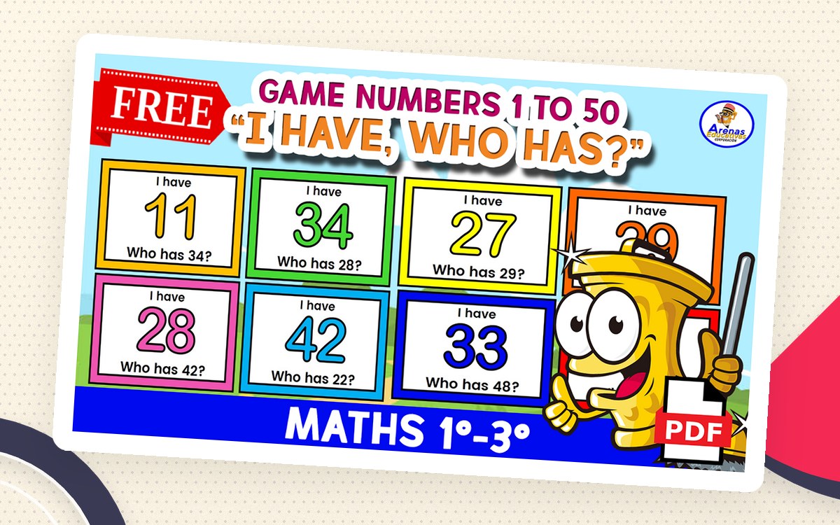 I Have, Who Has Numbers 1–50 – Math Game preview: 1 i have who has numbers cards