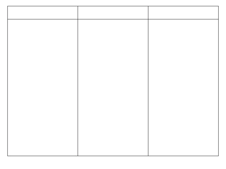 Trifold brochure template, second side: blank panels with heading spaces where students present the facts they gathered