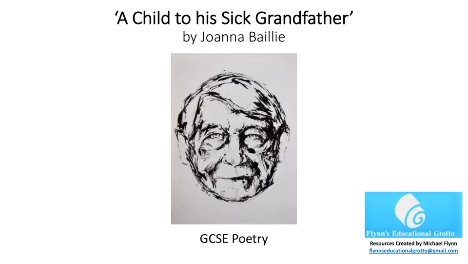 Poetry lesson cover for ‘A Child to his Sick Grandfather’ by Joanna Baillie, labeled GCSE Poetry