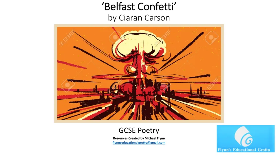 Poetry lesson cover naming Ciaran Carson as the poet and identifying the resource as GCSE Poetry material