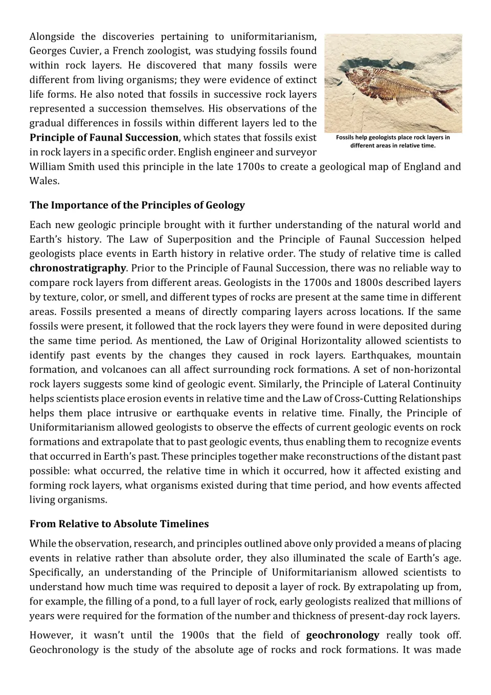 Reading part 2: faunal succession, the importance of geologic principles, and relative versus absolute time