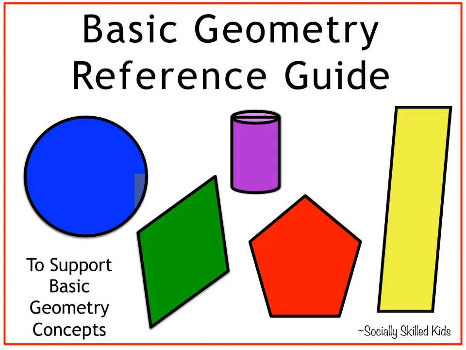 Cover of Basic Geometry Reference Guide, showing plane and solid shapes to support basic geometry concepts