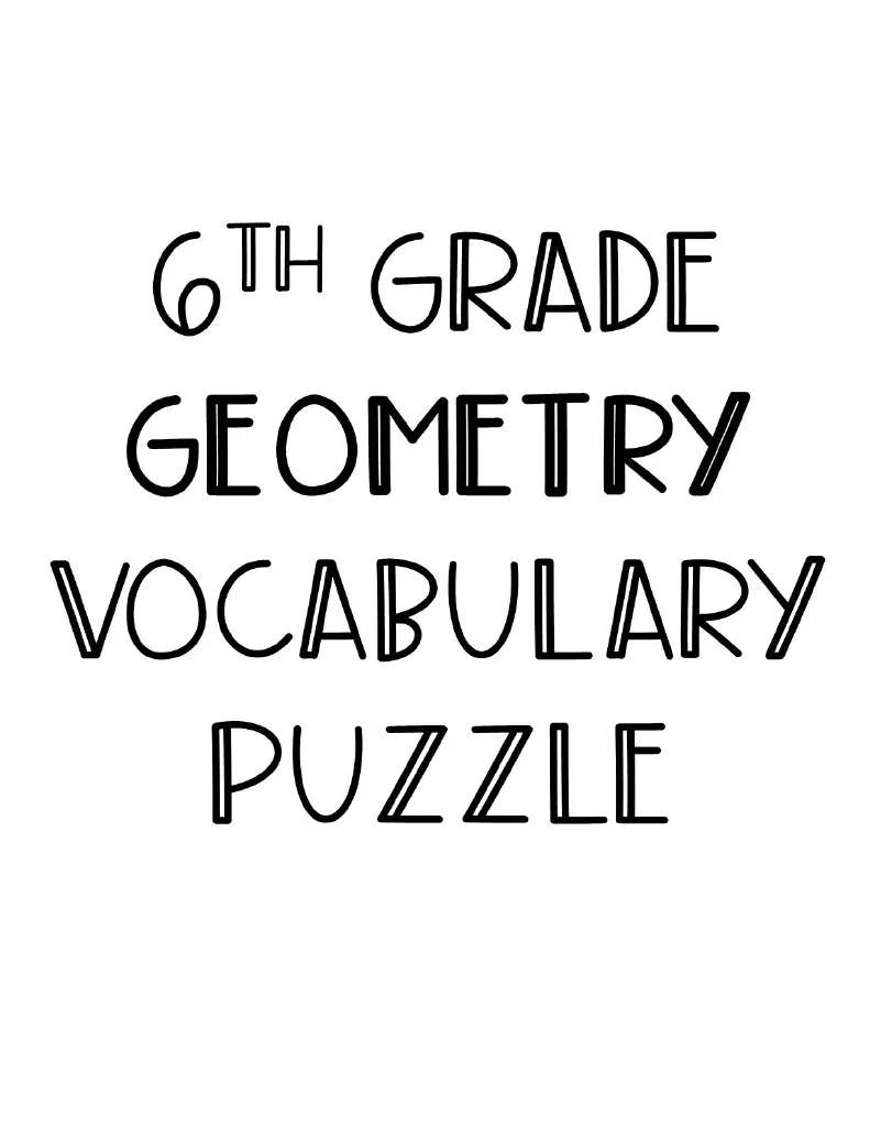 Geometry Vocabulary Crossword – Math Stations Puzzle – cover