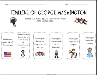 George Washington Timeline Cut and Paste – sample page 3