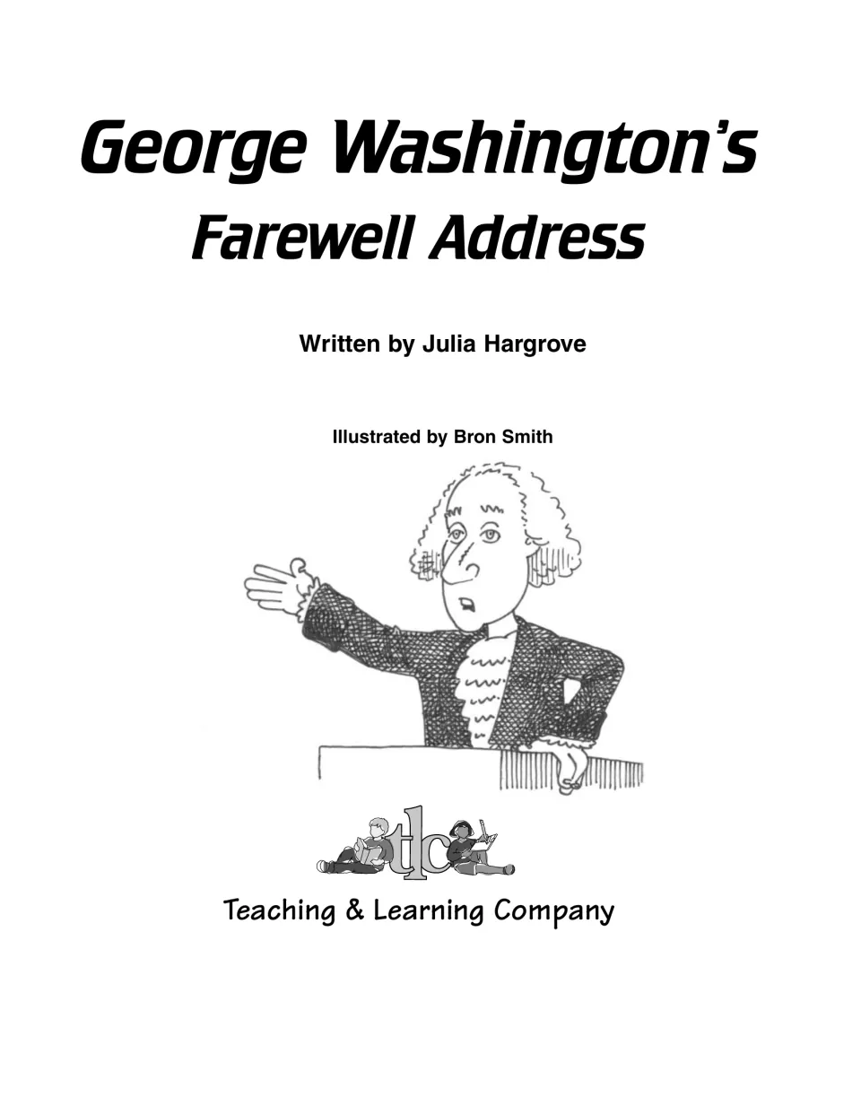 Title page of the farewell address book, naming author Julia Hargrove and illustrator Bron Smith
