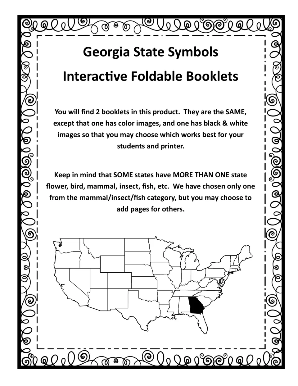 Booklet introduction explaining the matching color and black-and-white versions and options for extra symbols