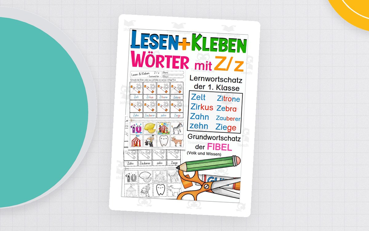 German Cut & Glue Activity: Words with Z preview