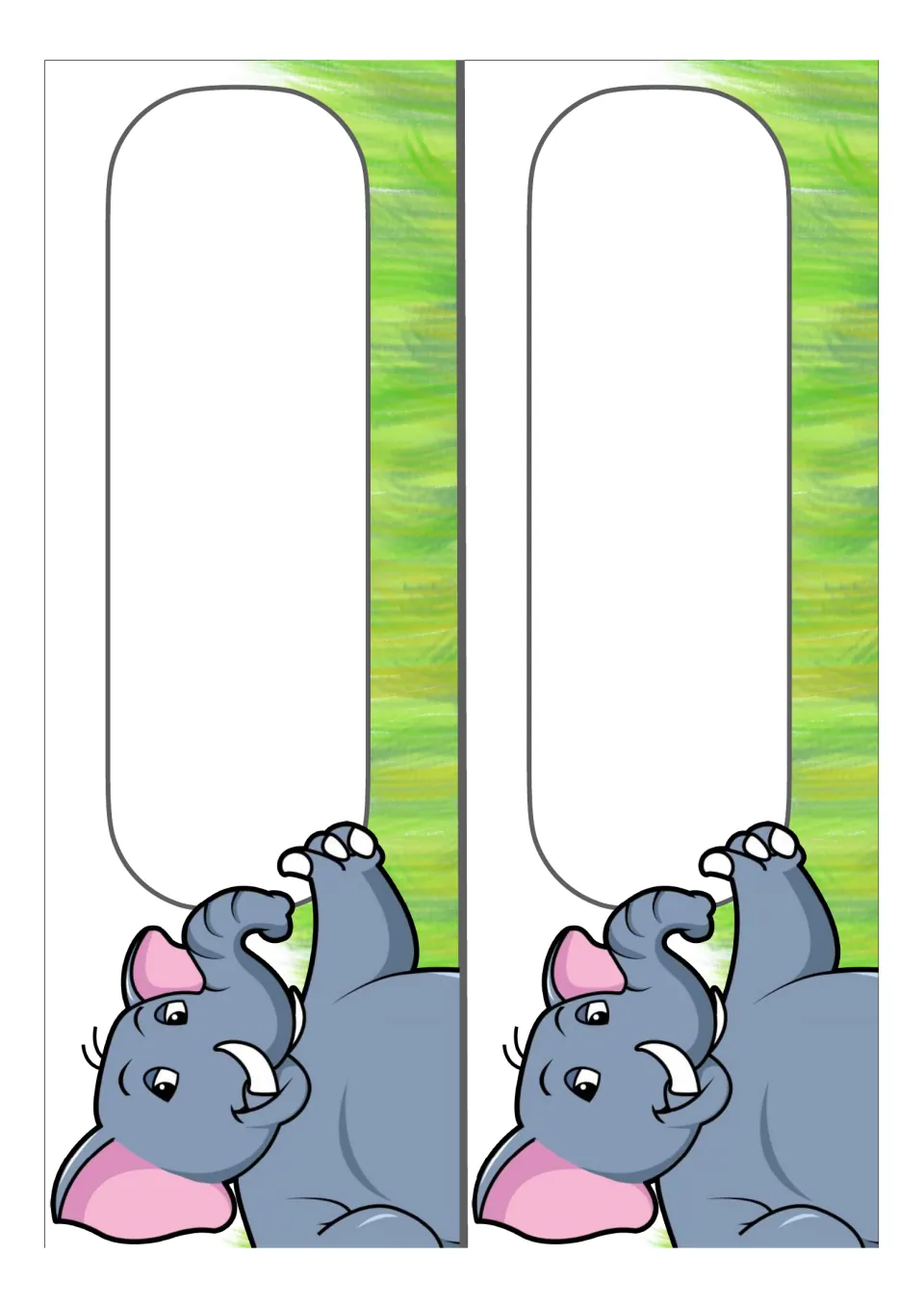 Two blank card templates from the German classroom resource, each without a weekday, month, or subject label