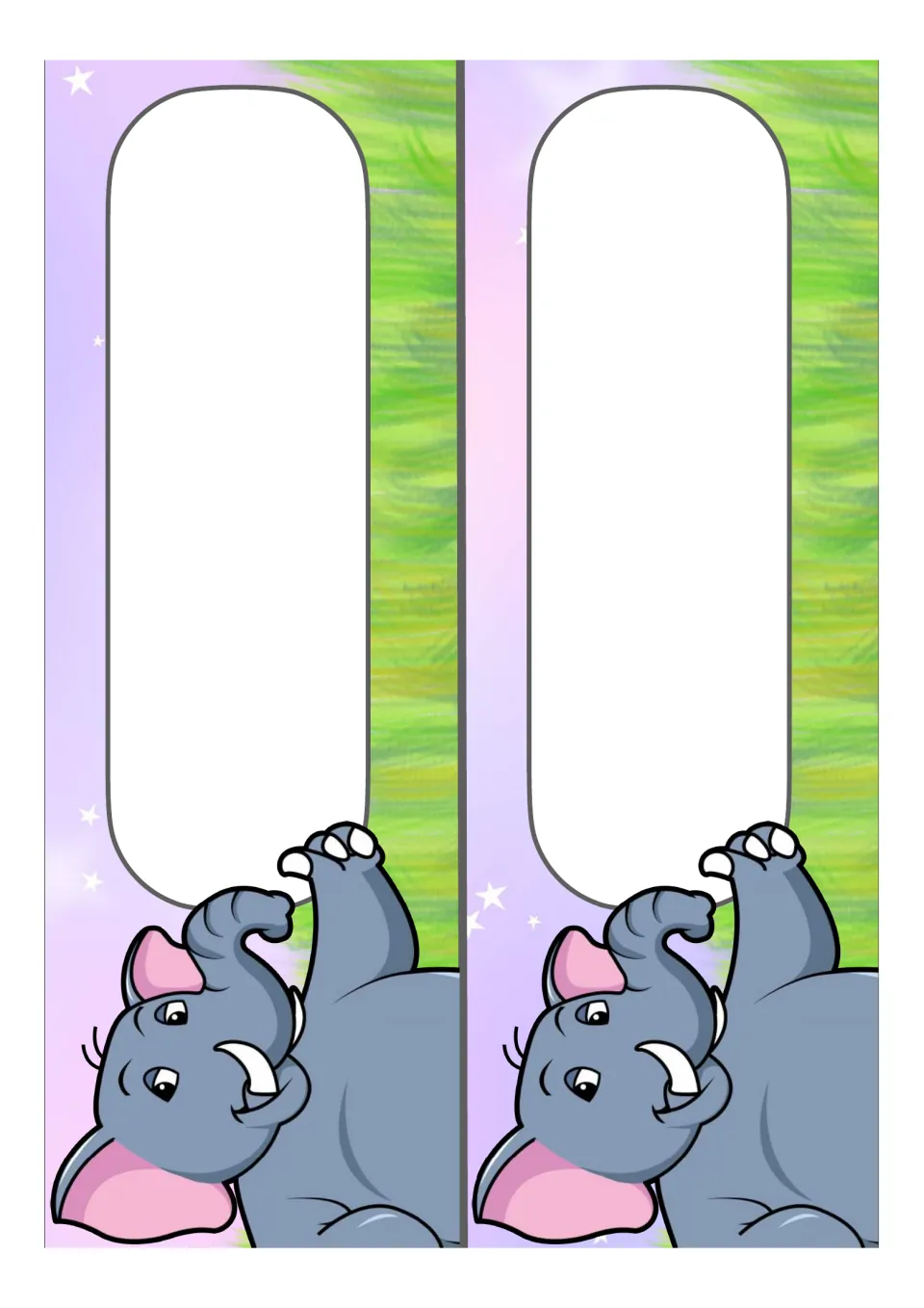 Second pair of blank card templates from the German classroom resource, both without printed labels