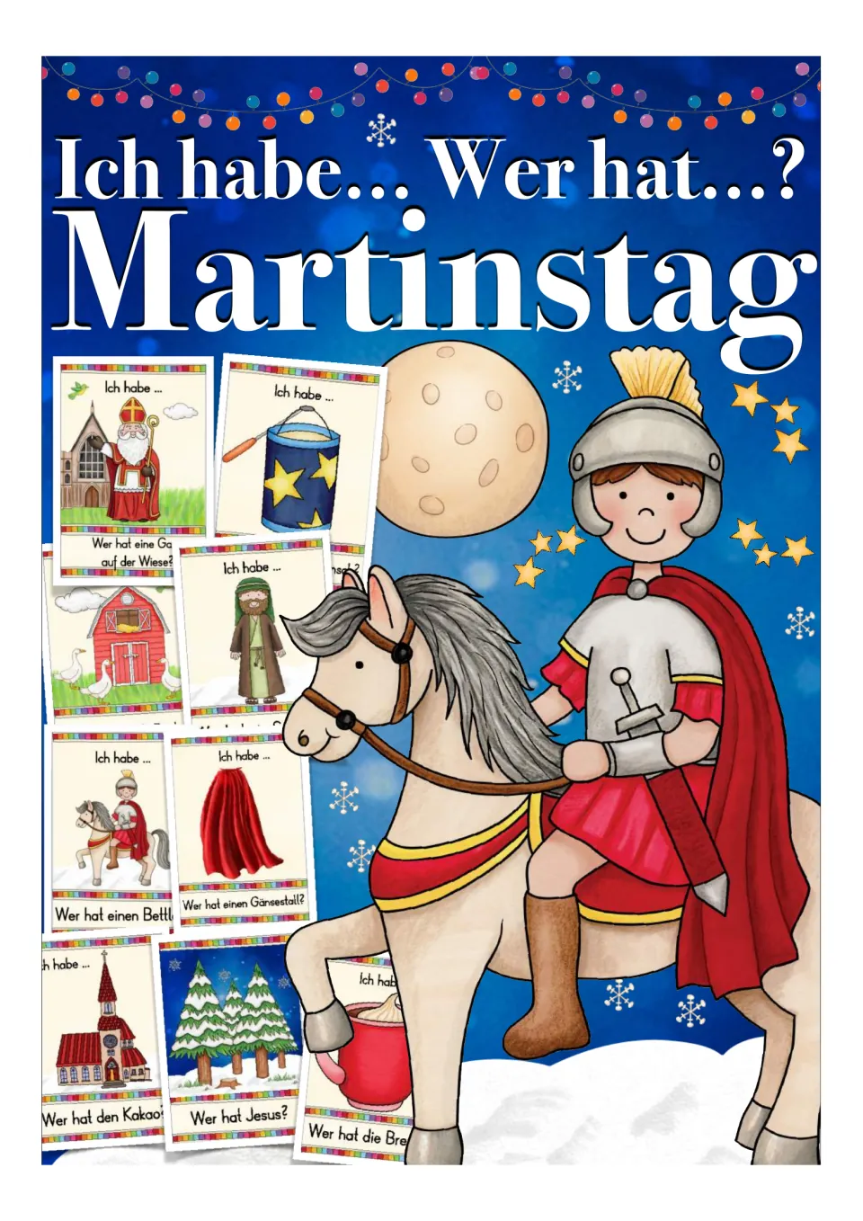 Cover of the German Martin Day card game, titled “Ich habe... Wer hat...?” (I have... Who has?)