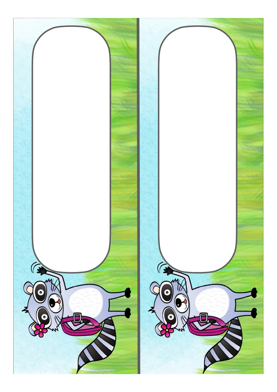 Two blank classroom display card templates from the German resource, both without printed labels