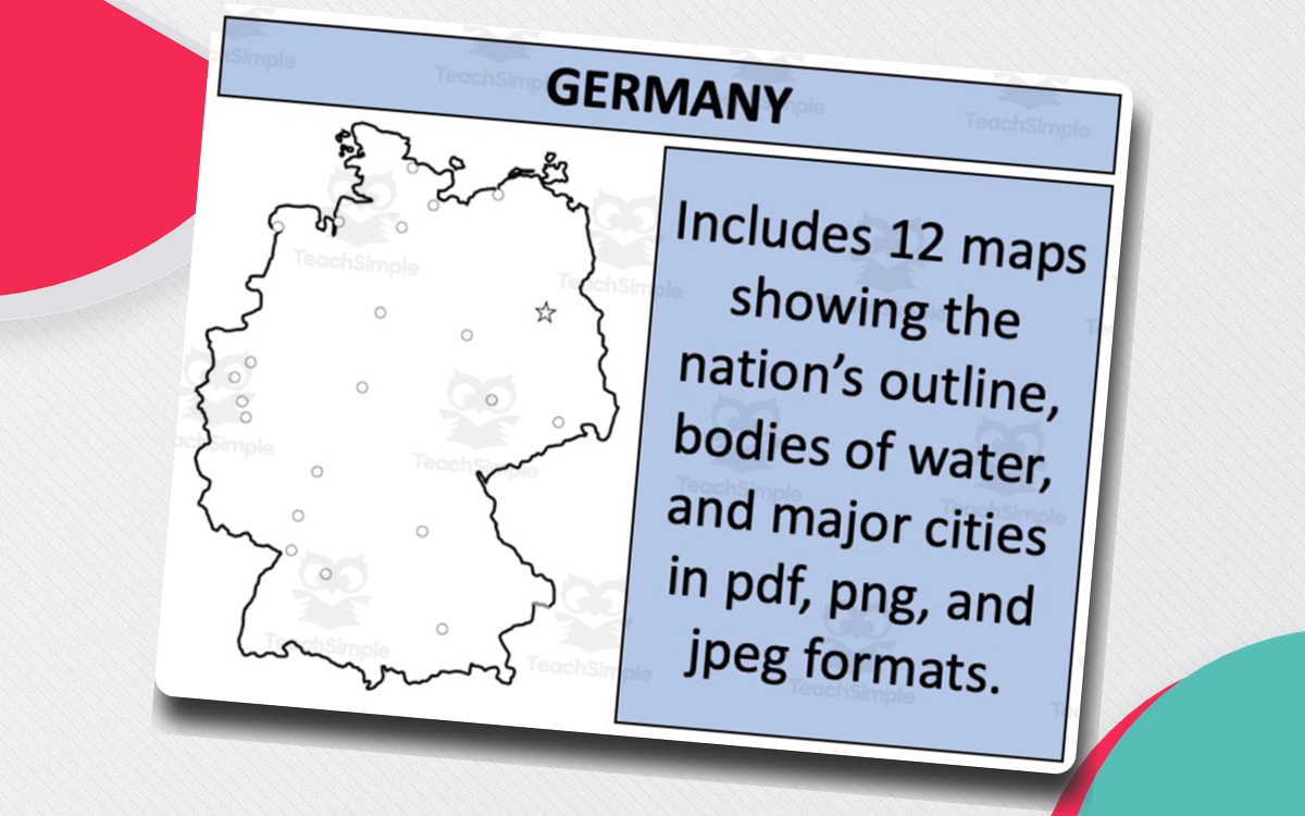 Germany Map Resources preview: Twelve Germany map variations