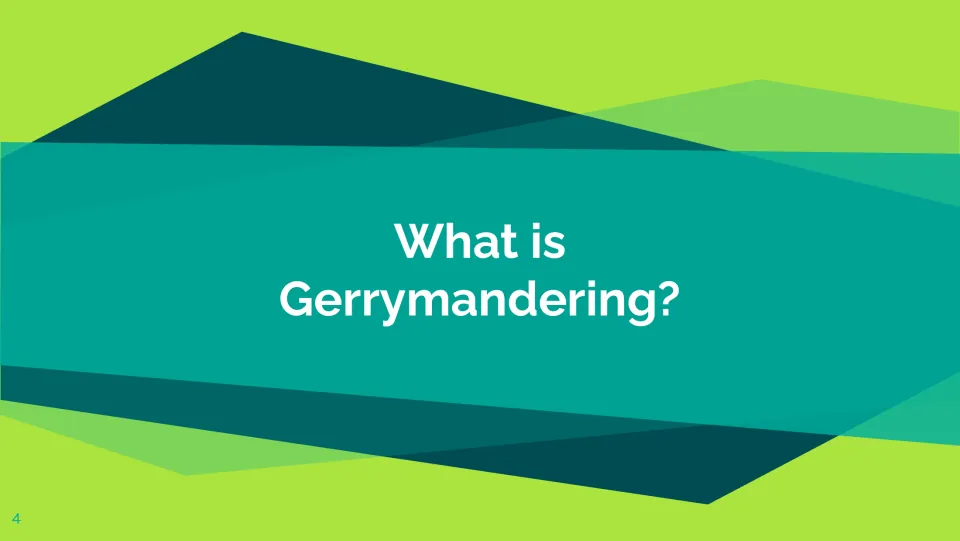 Section opener asking 'What is Gerrymandering?' before the lesson's videos and introductory explanation