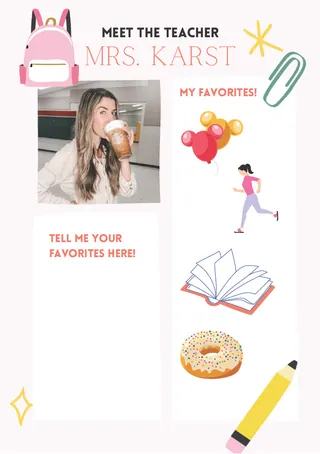 Get to Know the Teacher – Back to School Template – sample page 2
