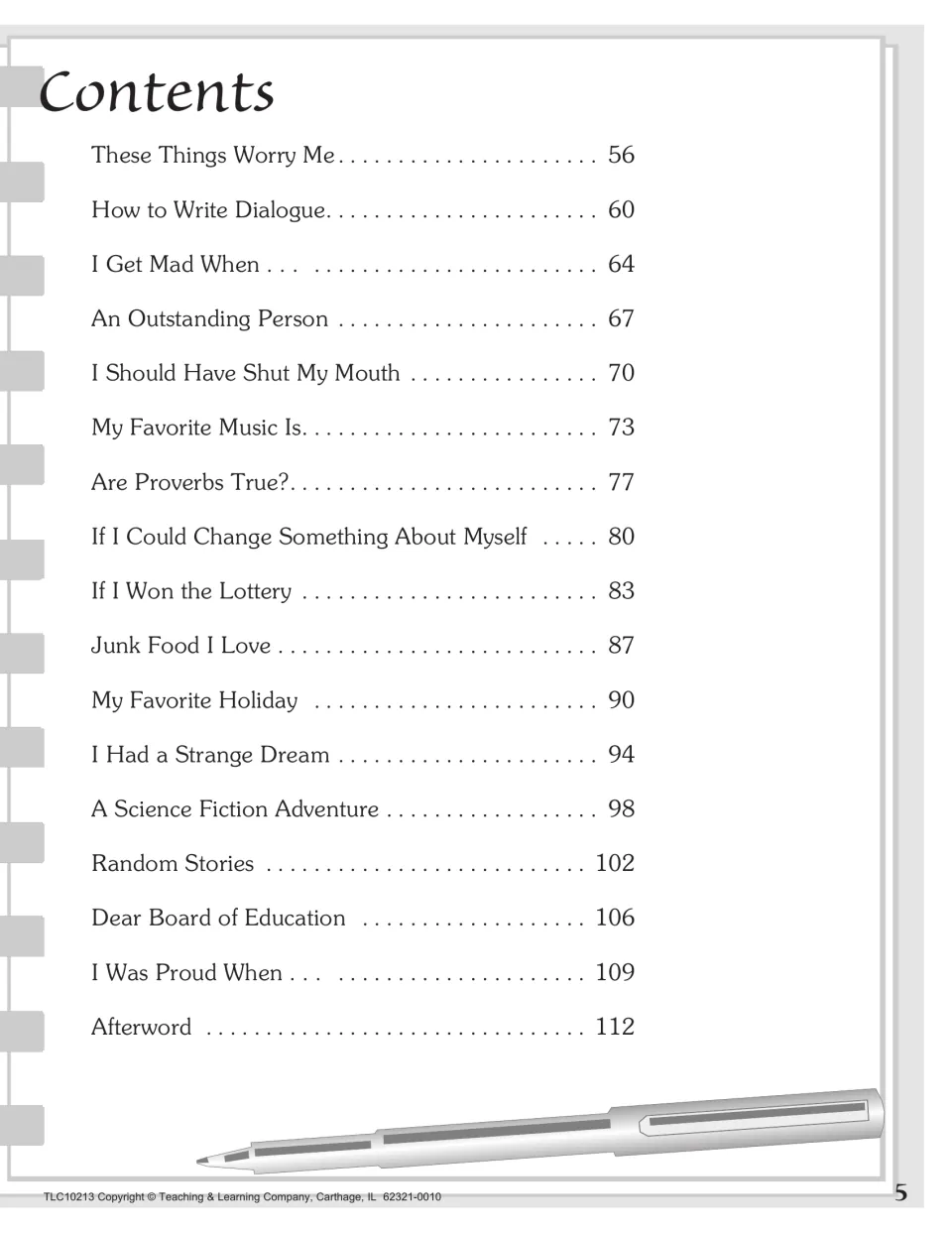 Contents, part 2: prompts from These Things Worry Me and How to Write Dialogue to Dear Board of Education and Afterword
