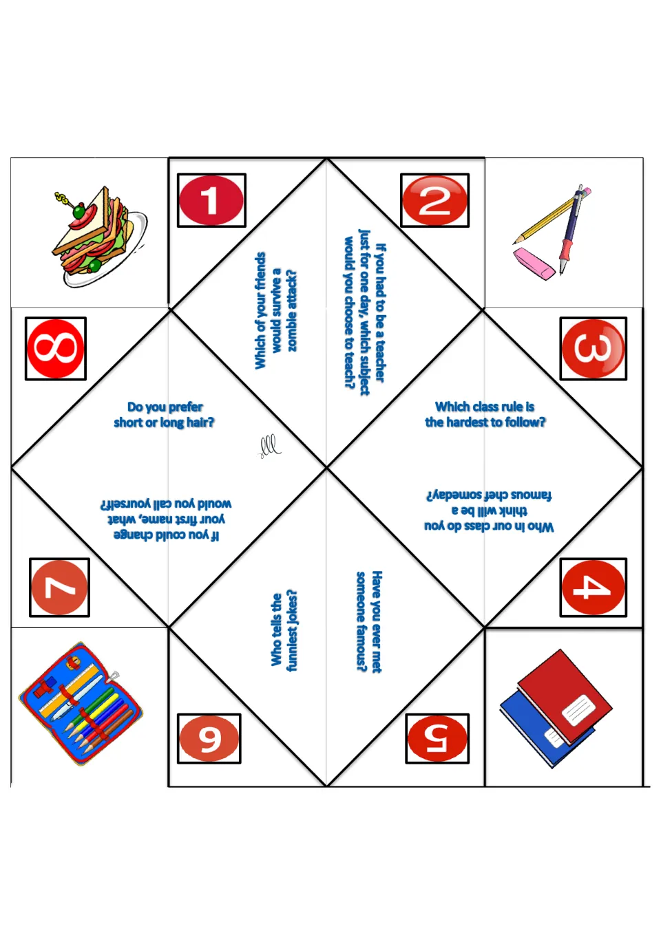 Classmate-questions catcher: students name who'd survive a zombie attack, the hardest class rule and a subject to teach
